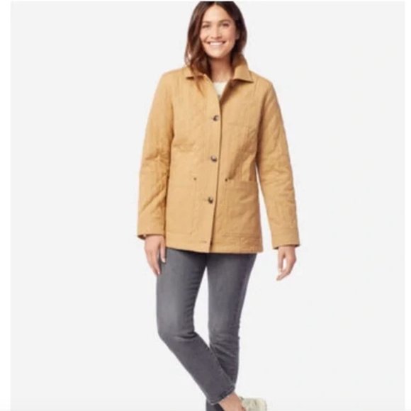Pendleton Tan Quilted Jacket Coat with Buttons, Size SML - Picture 3 of 14